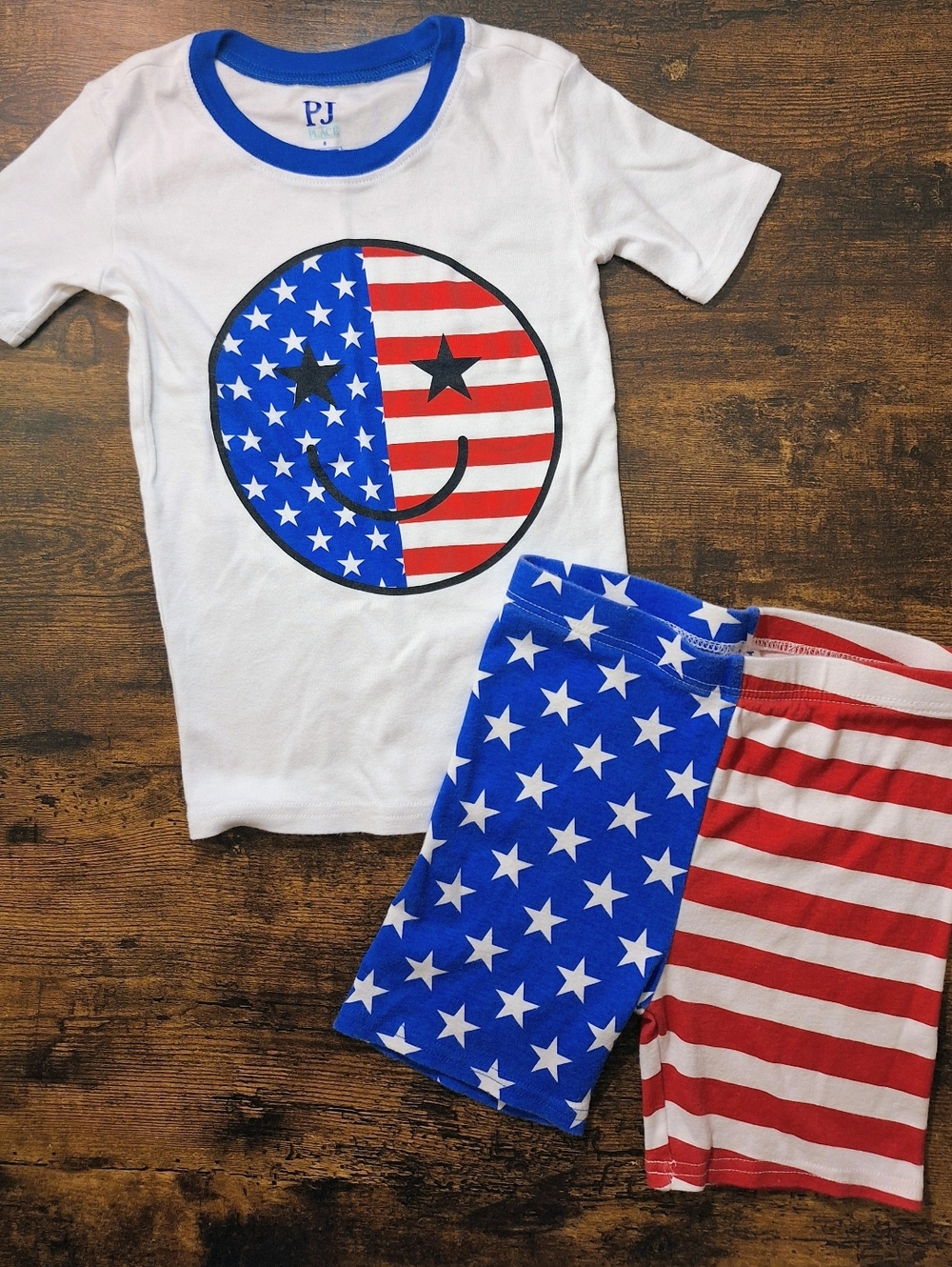 Childtens Plsce Stars-and-Stripes Pajama Set - Blue/Red